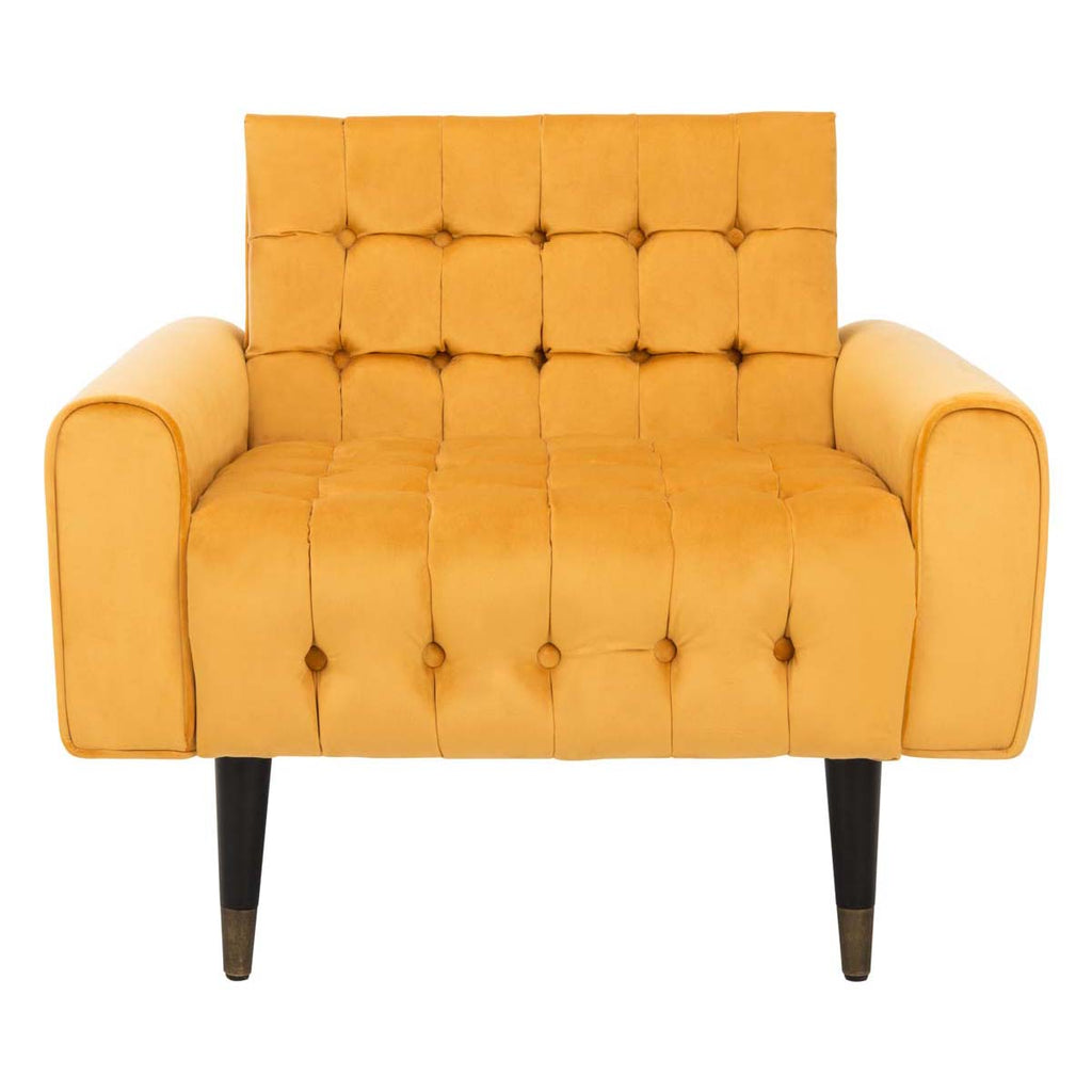 Safavieh Amaris Tufted Accent Chair - Marigold/Black