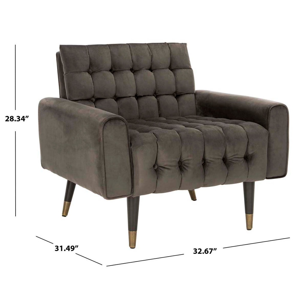 Safavieh Amaris Tufted Accent Chair - Shale/Black