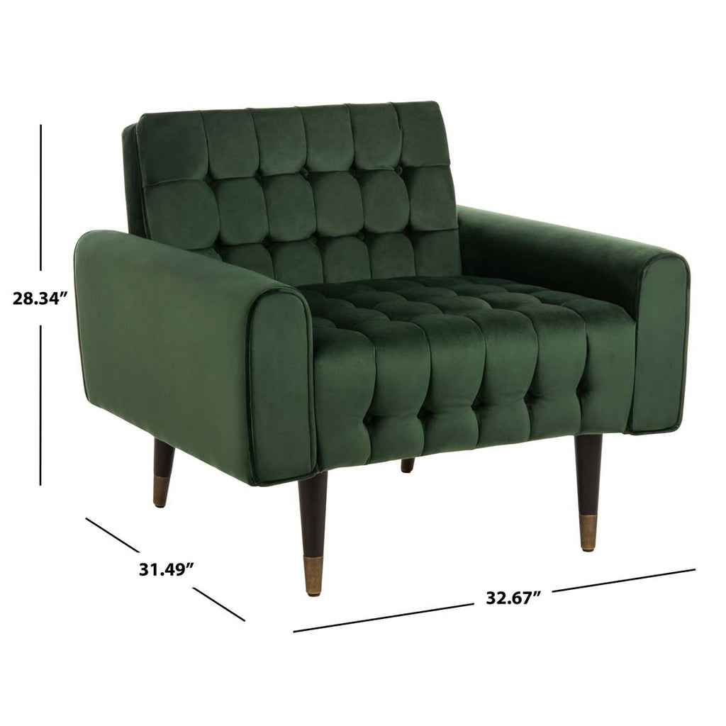 Safavieh Amaris Tufted Accent Chair - Forest Green/Black