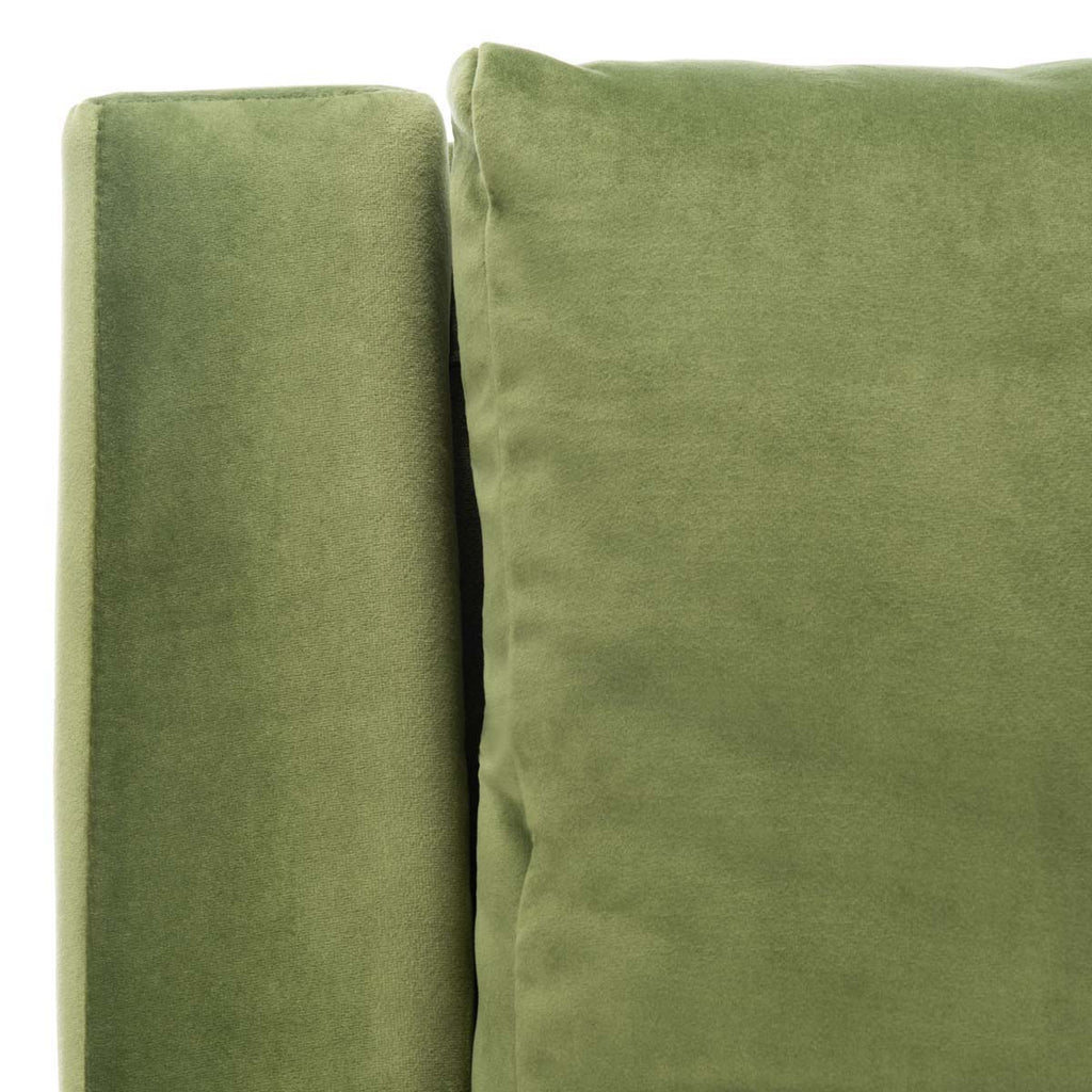 Safavieh Astrid Mid Century Arm Chair - Olive Velvet/Natural