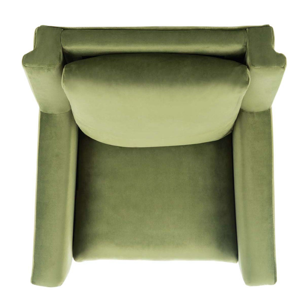 Safavieh Astrid Mid Century Arm Chair - Olive Velvet/Natural