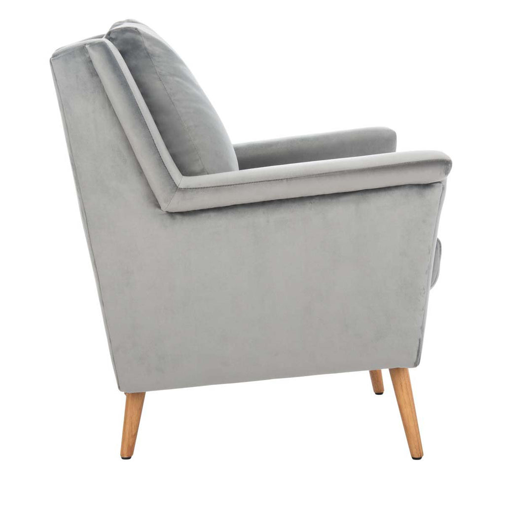 Safavieh Astrid Mid Century Arm Chair - Stone Velvet/Natural