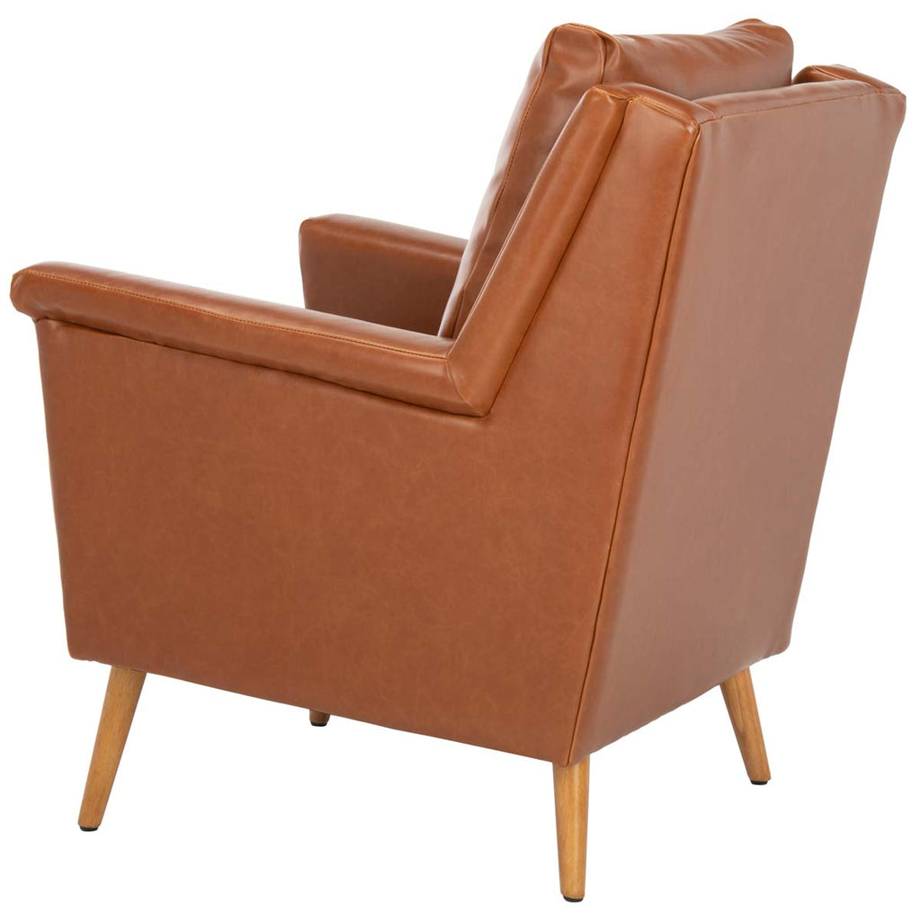 Safavieh Astrid Mid Century Arm Chair - Cognac Pu/Natural