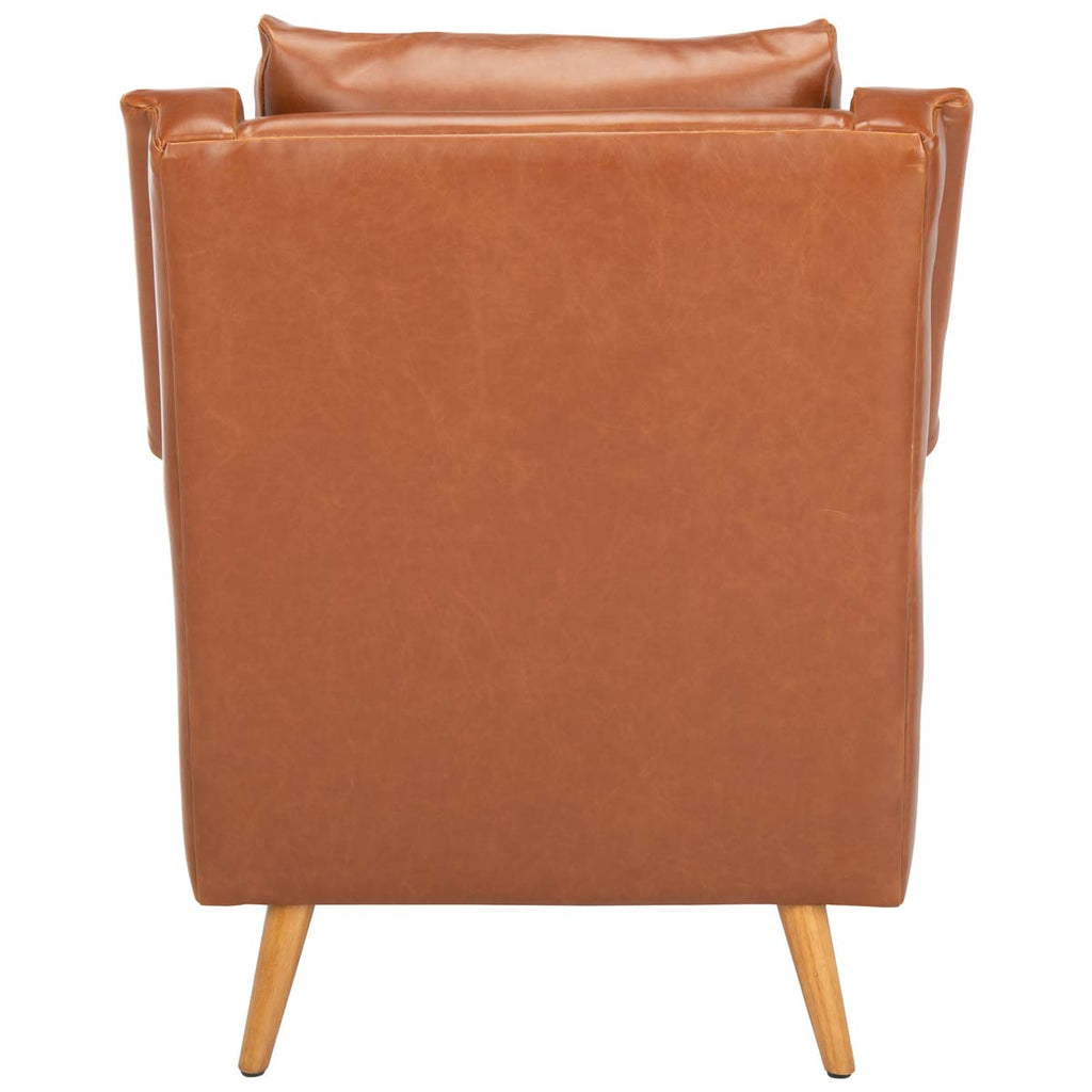 Safavieh Astrid Mid Century Arm Chair - Cognac Pu/Natural