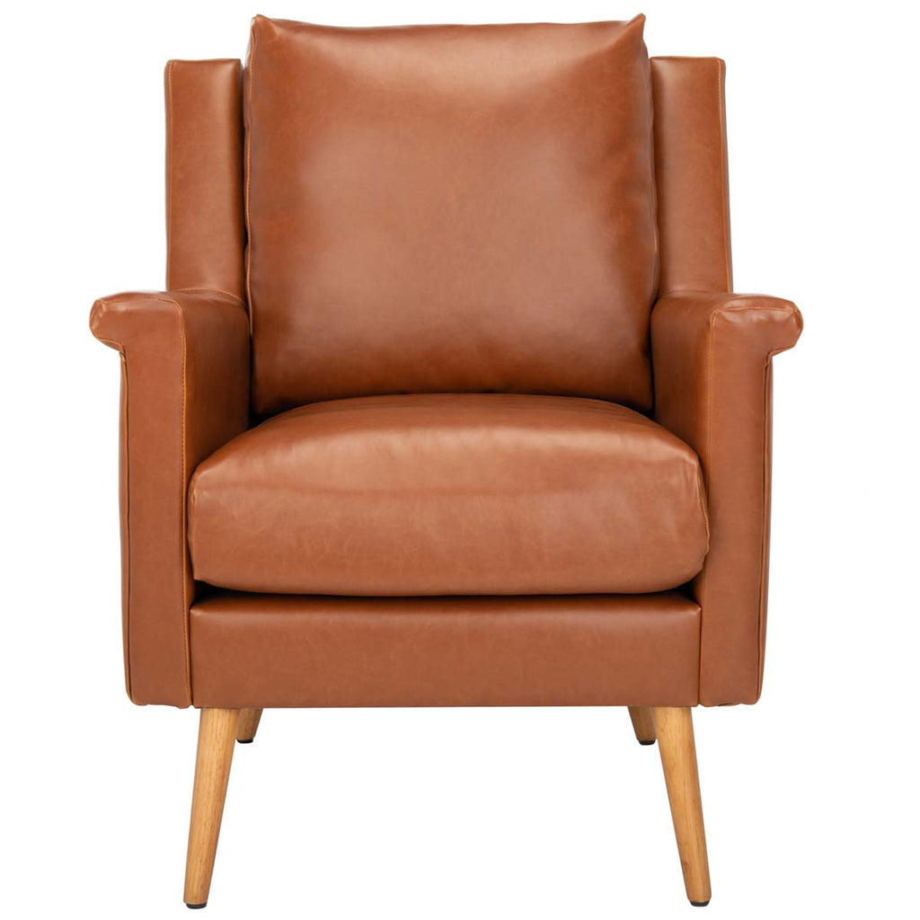 Safavieh Astrid Mid Century Arm Chair - Cognac Pu/Natural