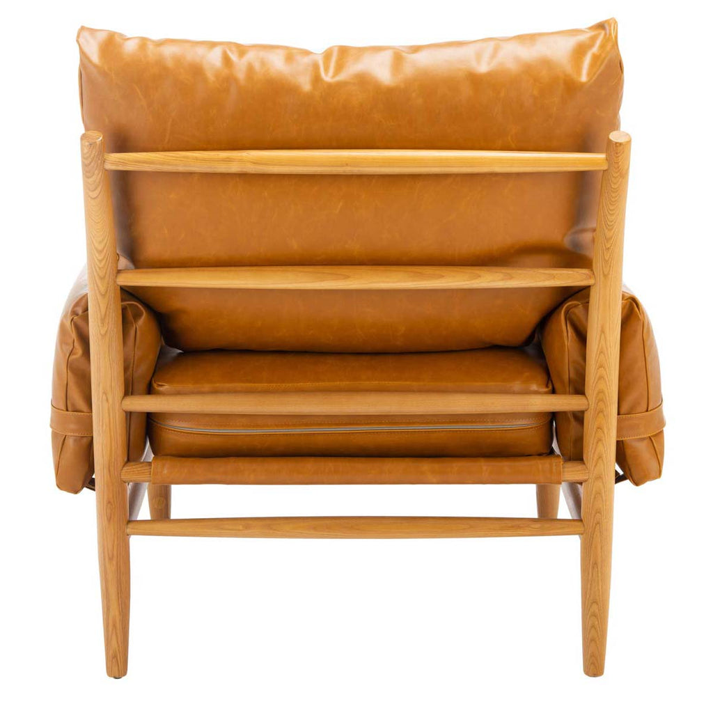 Safavieh Oslo Mid Century Arm Chair-Caramel/Natural