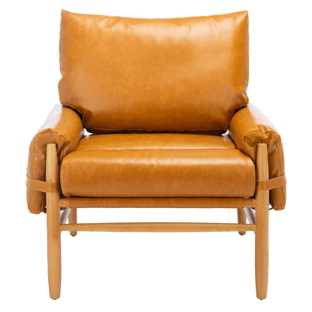 Safavieh Oslo Mid Century Arm Chair-Caramel/Natural