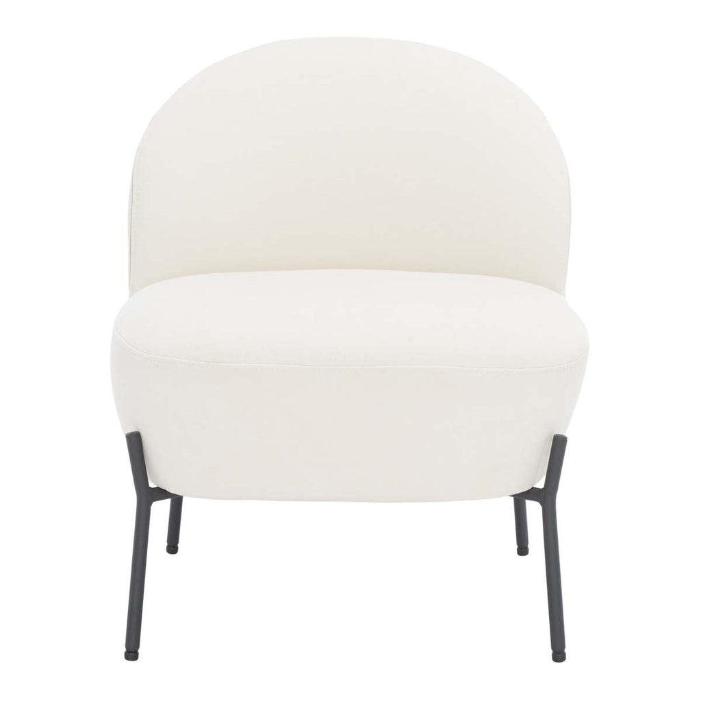 Safavieh Brax Petite Slipper Chair - Cream / Black