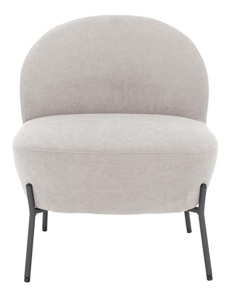 Safavieh Brax Petite Slipper Chair - Light Grey / Black