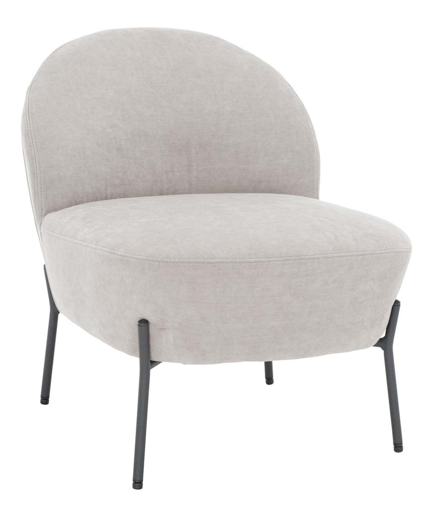 Safavieh Brax Petite Slipper Chair - Light Grey / Black