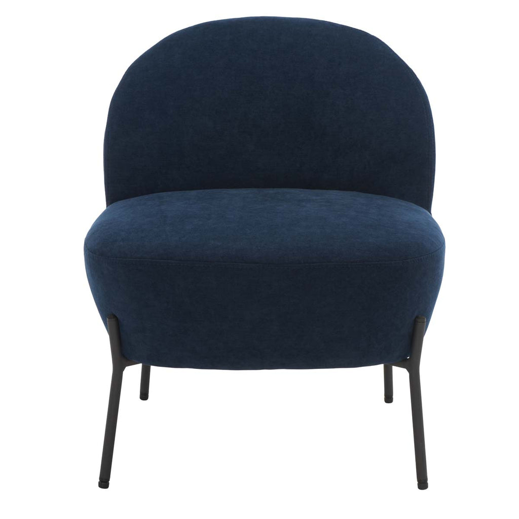 Safavieh Brax Petite Slipper Chair - Navy / Black