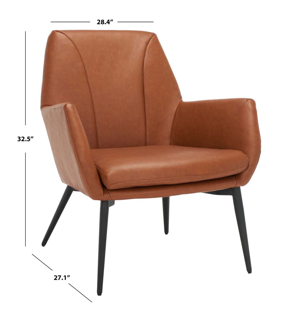 Safavieh Auggie Arm Chair - Cognac / Black