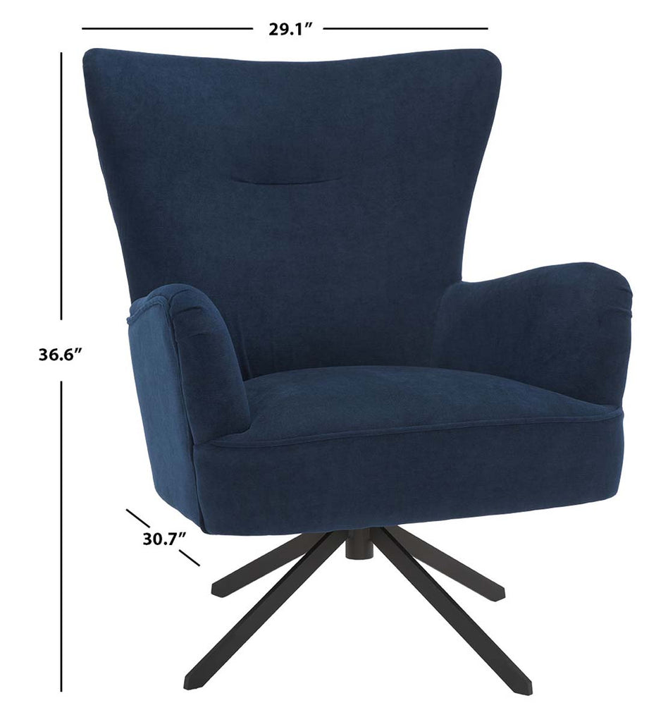 Safavieh Geonna Upholstered Arm Chair - Navy / Black