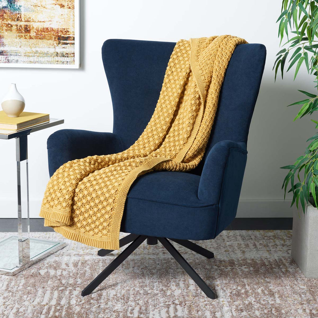 Safavieh Geonna Upholstered Arm Chair - Navy / Black