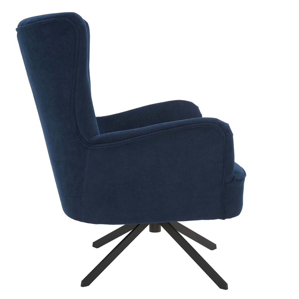 Safavieh Geonna Upholstered Arm Chair - Navy / Black