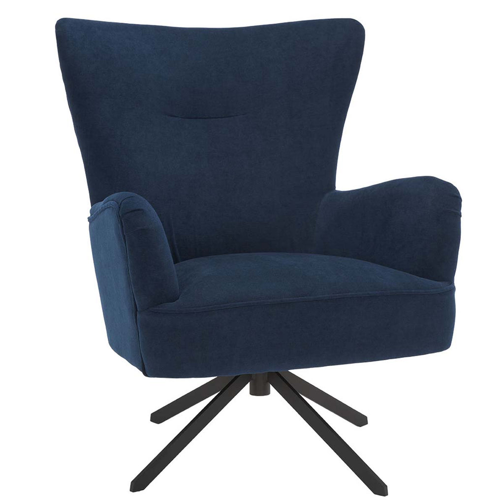 Safavieh Geonna Upholstered Arm Chair - Navy / Black