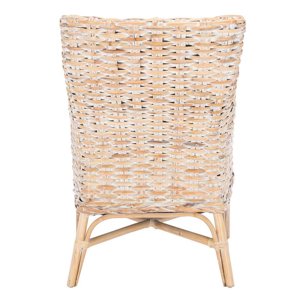 Safavieh Cristen Rattan Accent Chair With Cushion-Natural White Wash