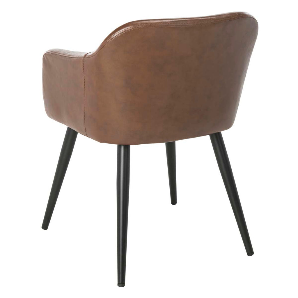 Safavieh Adalena Accent Chair - Brown Pu/Black Legs