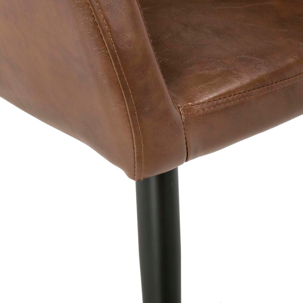 Safavieh Adalena Accent Chair - Brown Pu/Black Legs