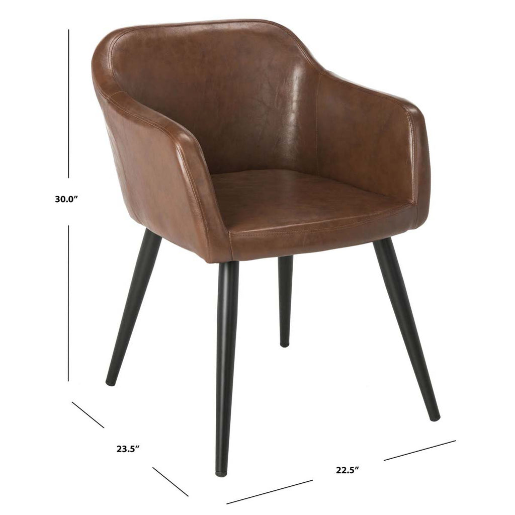 Safavieh Adalena Accent Chair - Brown Pu/Black Legs