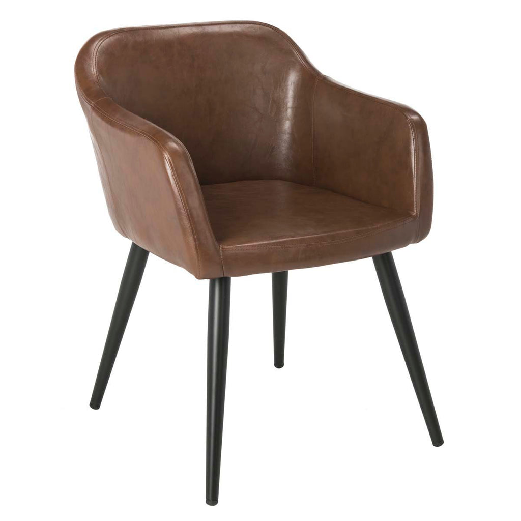 Safavieh Adalena Accent Chair - Brown Pu/Black Legs