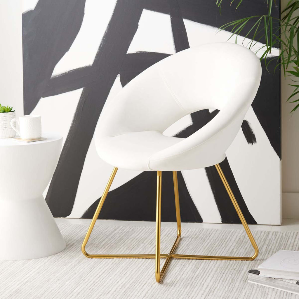 Safavieh Aliena Accent Chair - Ivory / Gold