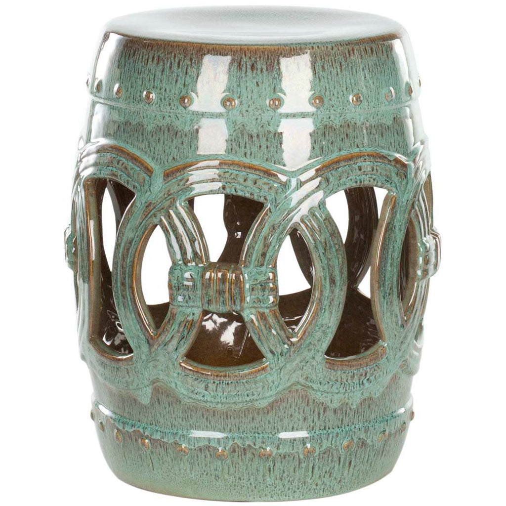 Safavieh Blue-green Ceramic Double Coin Stool