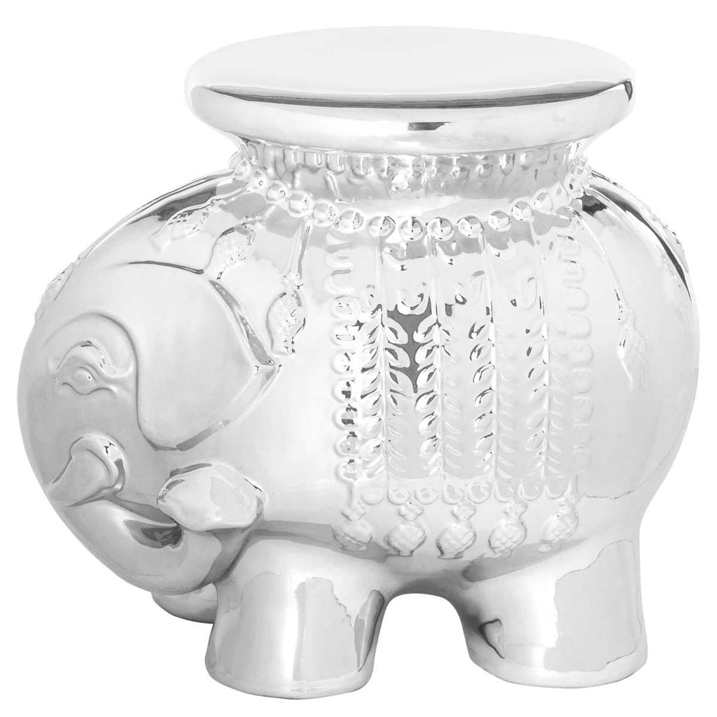 Safavieh Silver Glazed Ceramic Elephant Stool