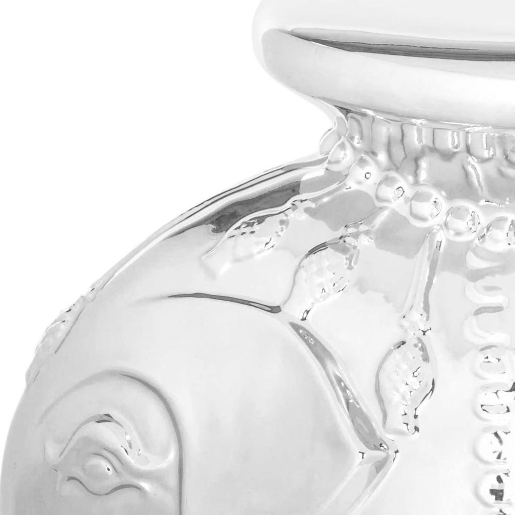 Safavieh Silver Glazed Ceramic Elephant Stool