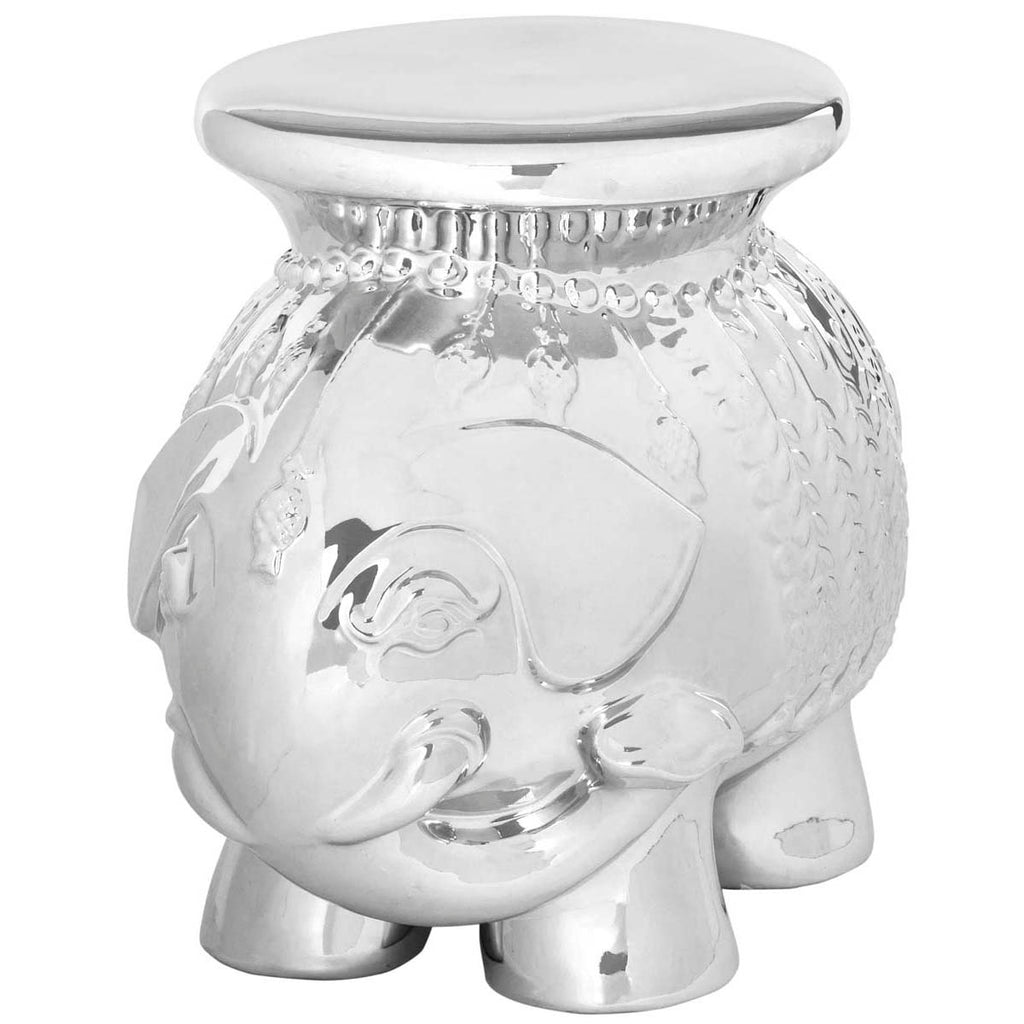 Safavieh Silver Glazed Ceramic Elephant Stool
