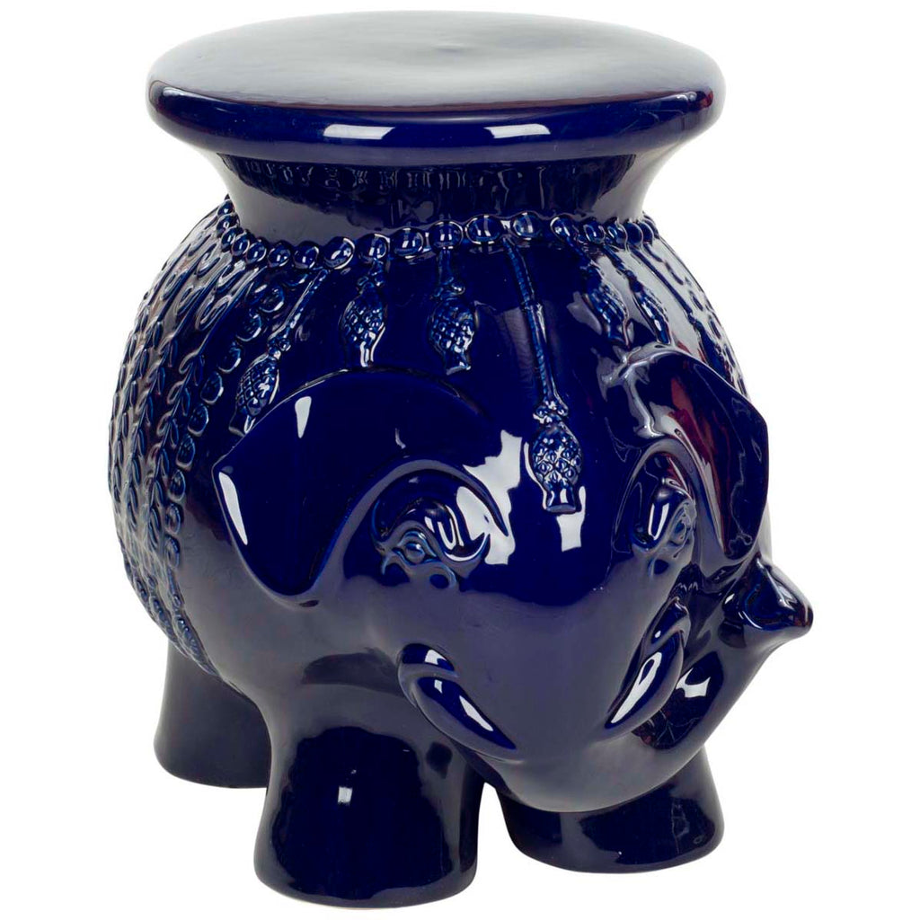 Safavieh Navy Glazed Ceramic Elephant Stool