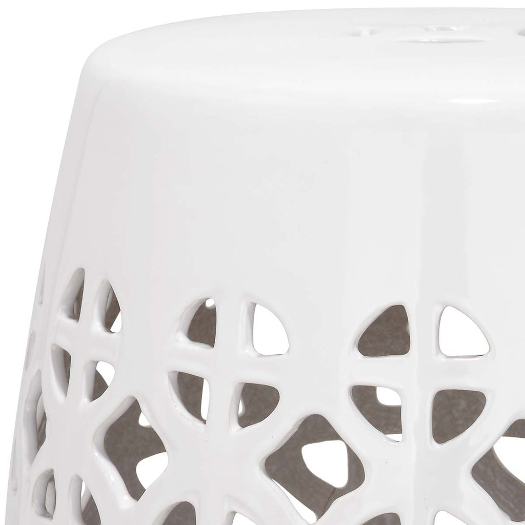 Safavieh White Circle Lattice Garden Stool