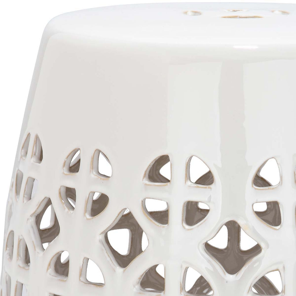 Safavieh Cream Circle Lattice Garden Stool