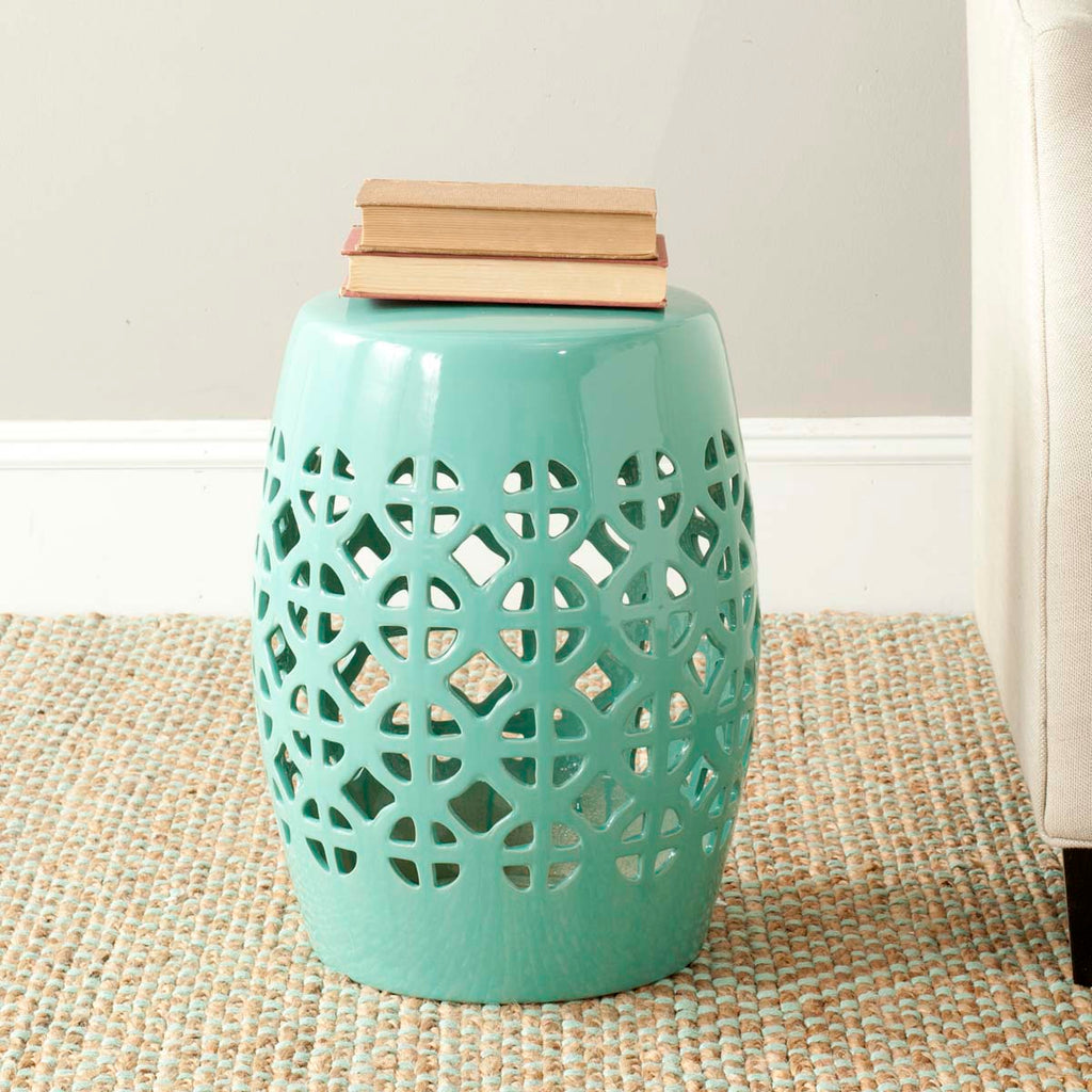 Safavieh Robins Egg Blue Circle Lattice Garden Stool