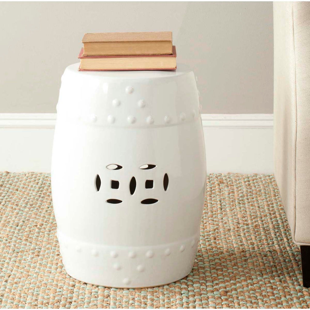 Safavieh White Modern Ming Garden Stool