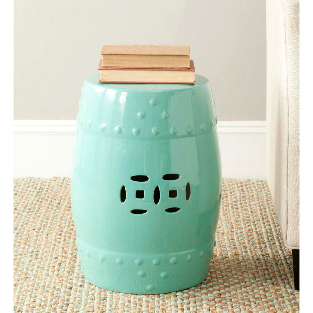 Safavieh Light Aqua Modern Ming Garden Stool