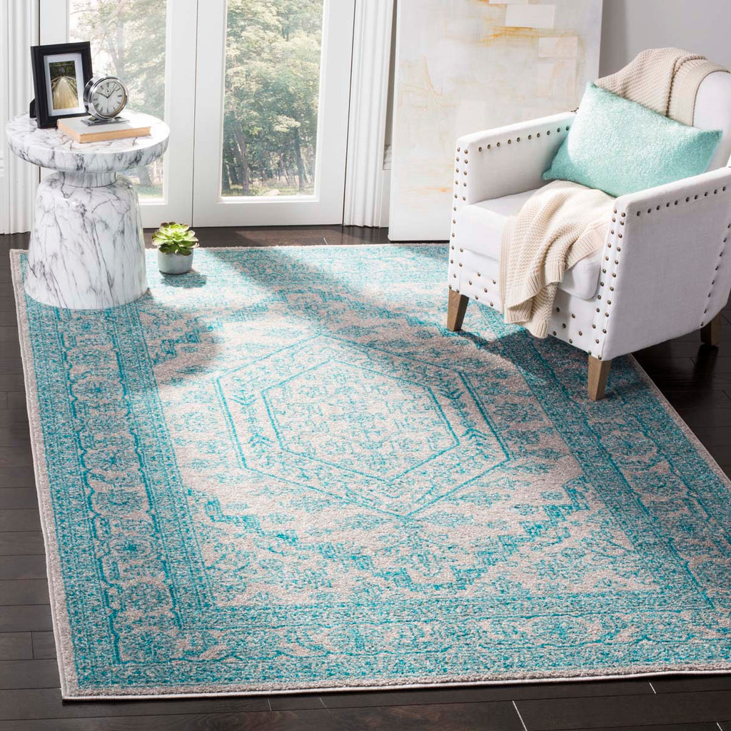 Safavieh Adirondack Rug Collection ADR108L - Light Grey / Teal