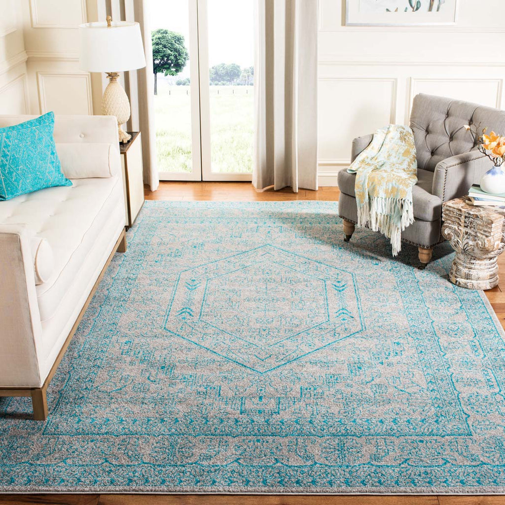 Safavieh Adirondack Rug Collection ADR108L - Light Grey / Teal