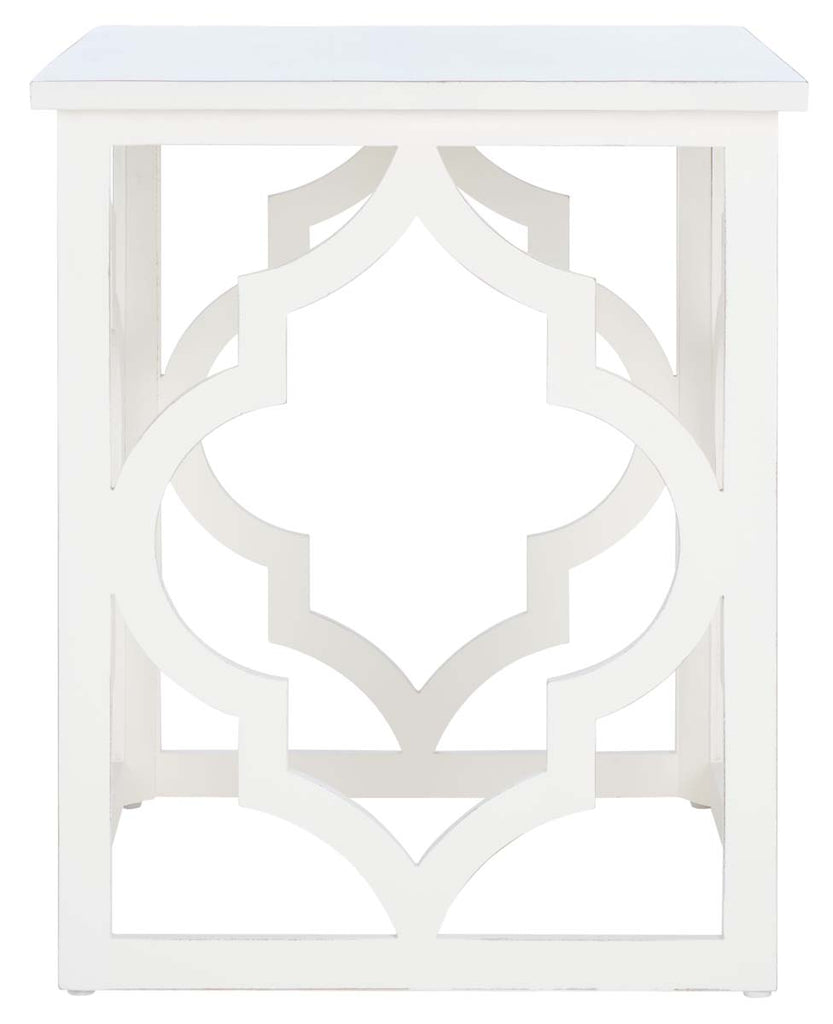 Safavieh Milo Trellis Gold Leaf End Table - Cream