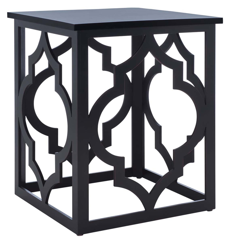 Safavieh Milo Trellis Gold Leaf End Table - Black