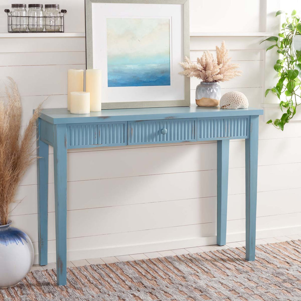 Safavieh Beale Console With Storage Drawer - Blue