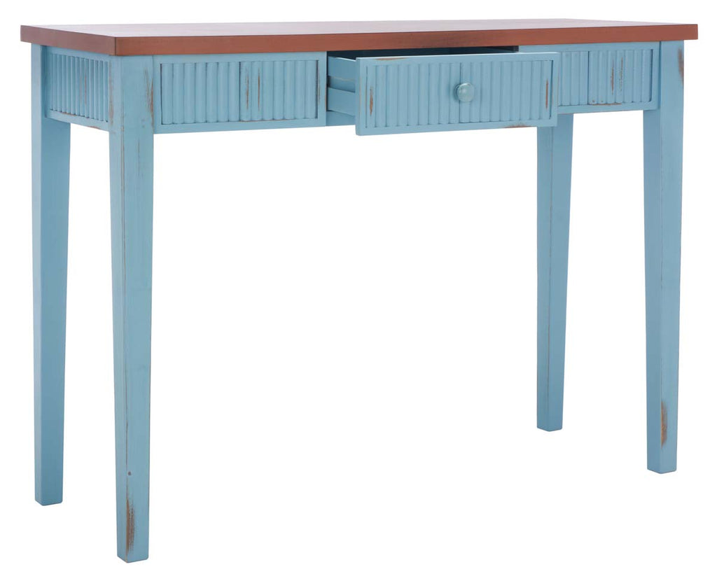 Safavieh Beale Console With Storage Drawer - Blue / Oak