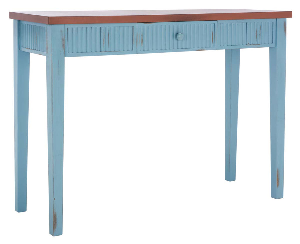 Safavieh Beale Console With Storage Drawer - Blue / Oak