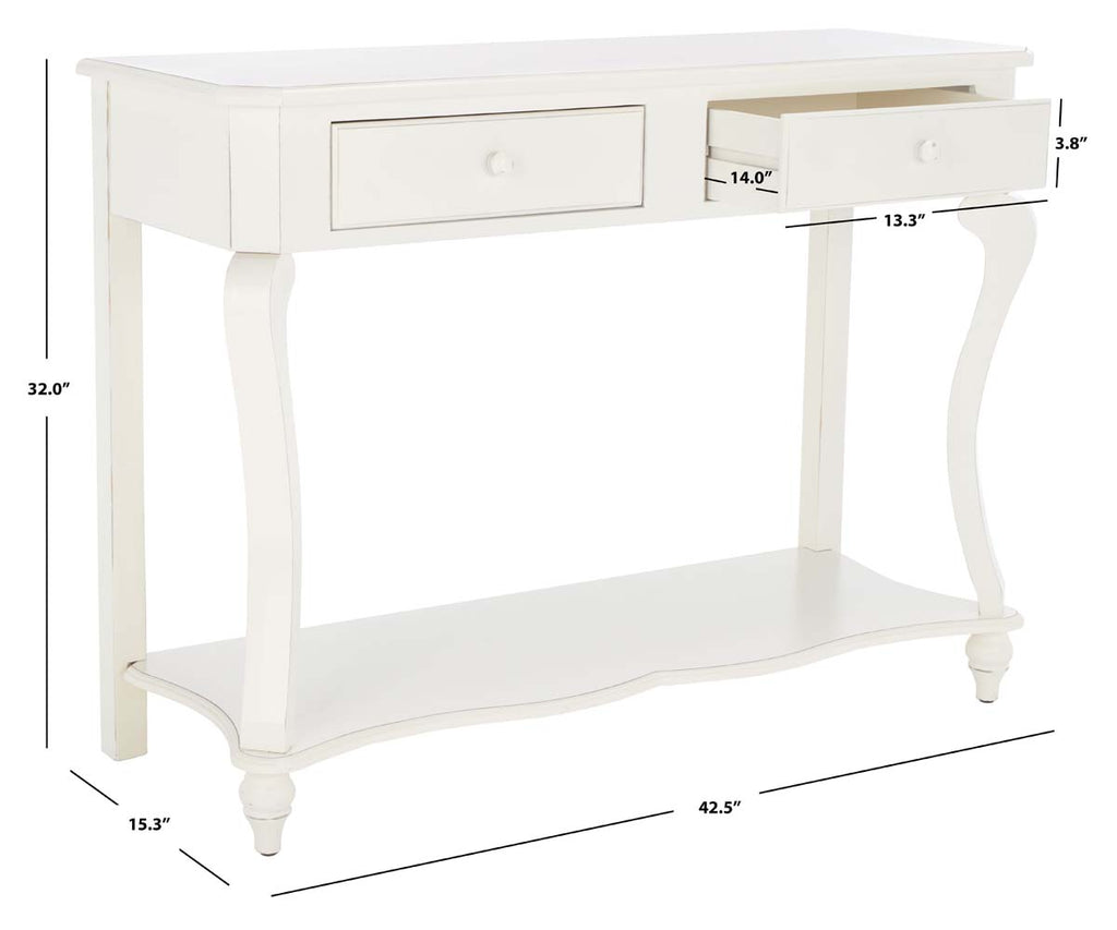 Safavieh Katie Console With 2 Storage Drawer - Cream