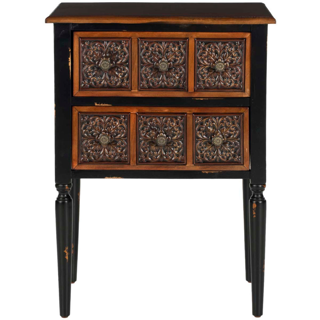 Safavieh Kenneth 2 Drawer Side Table - Dark Brown