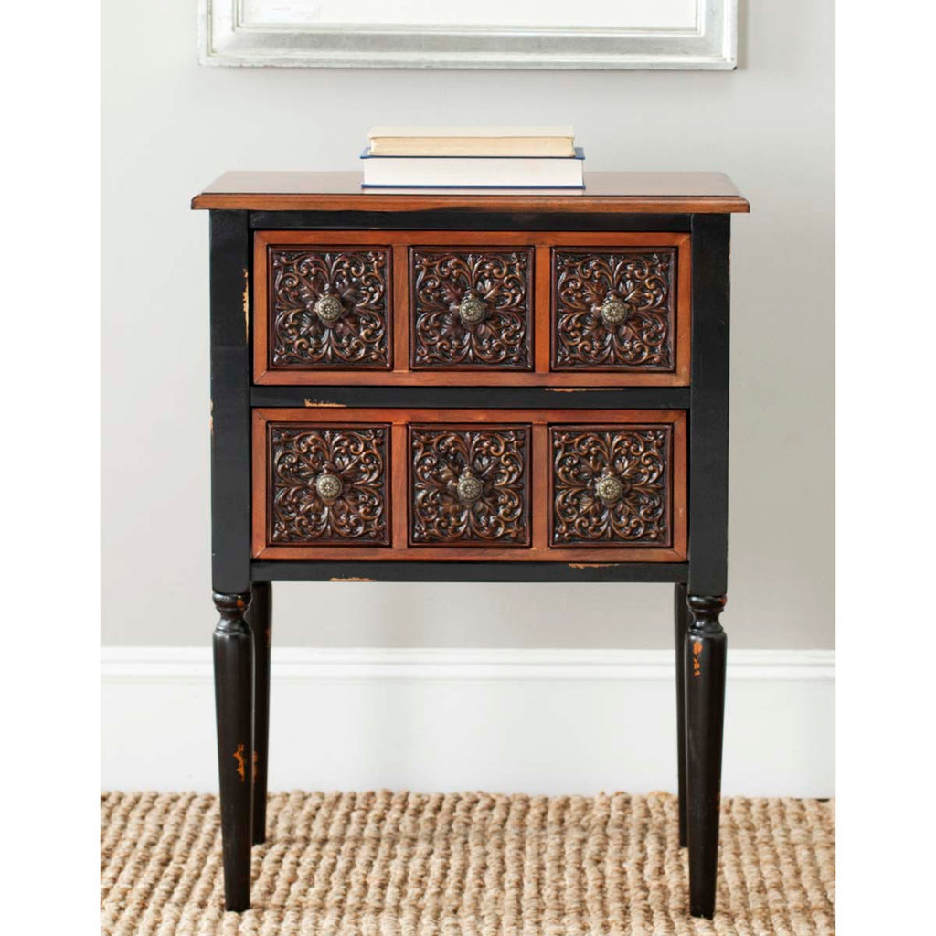 Safavieh Kenneth 2 Drawer Side Table - Dark Brown