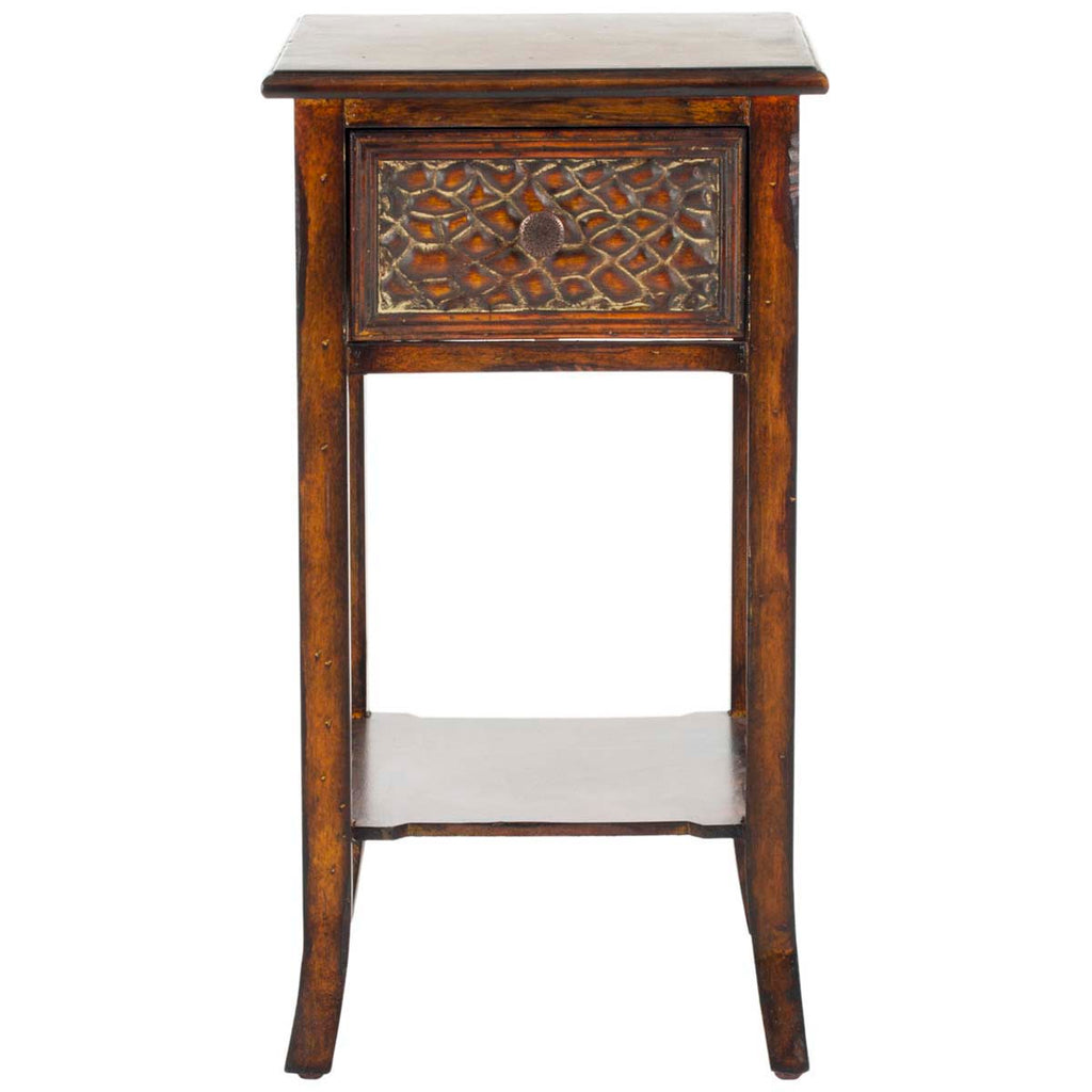 Safavieh Ernest End Table With Storage Drawer - Dark Brown