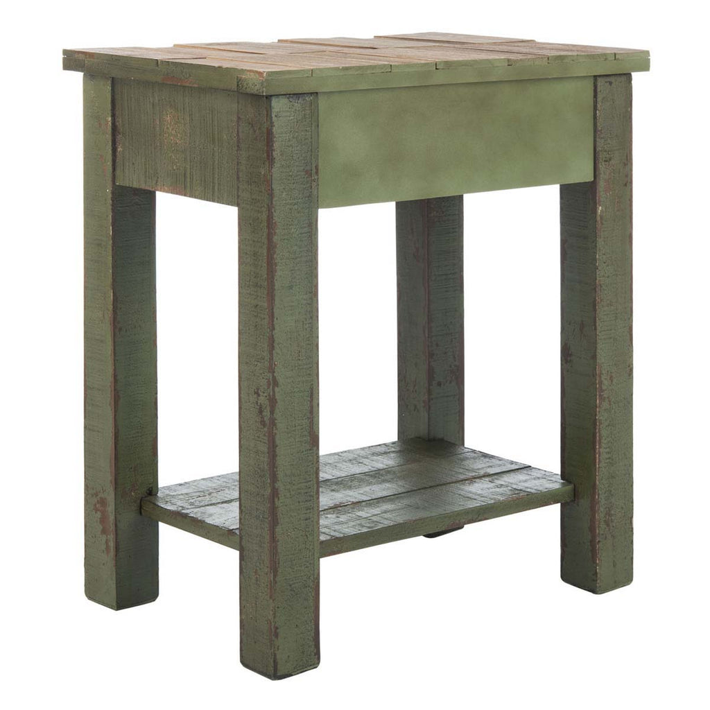 Safavieh Alfred End Table With Storage Drawer - Antique Green