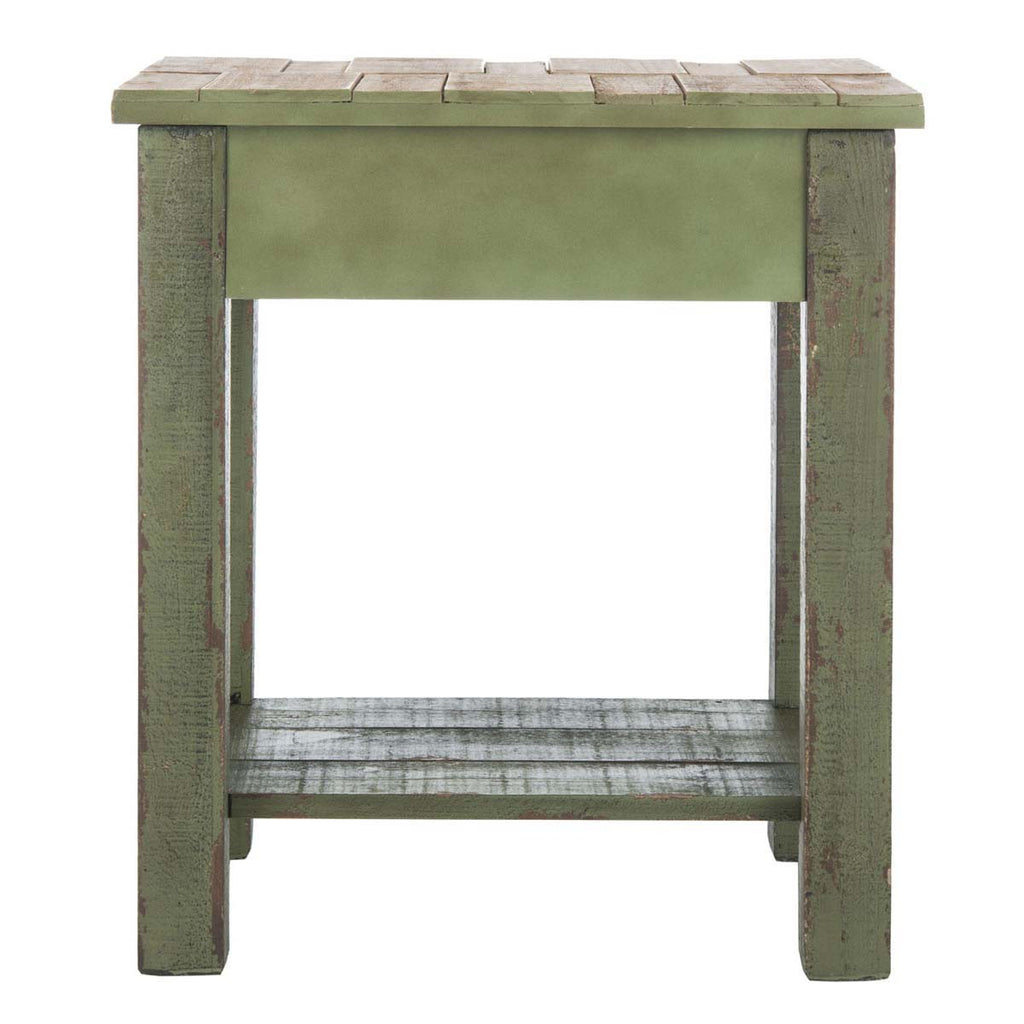 Safavieh Alfred End Table With Storage Drawer - Antique Green