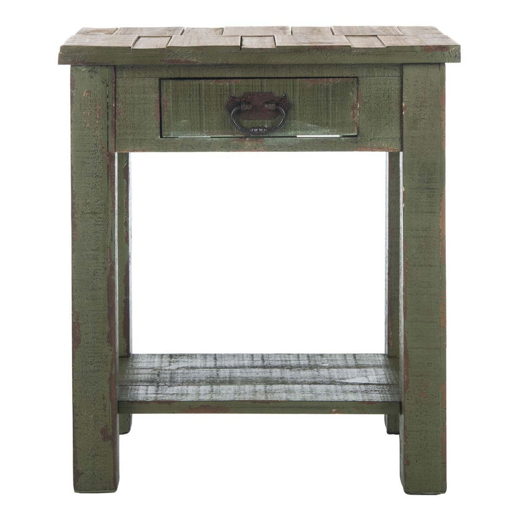 Safavieh Alfred End Table With Storage Drawer - Antique Green